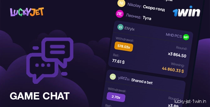 game chat – Lucky Jet Chat intégré au jeu Lucky Jet