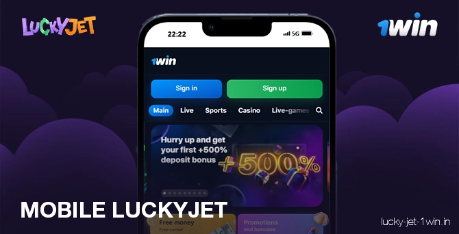 version mobile de Luckyjet sur le site web